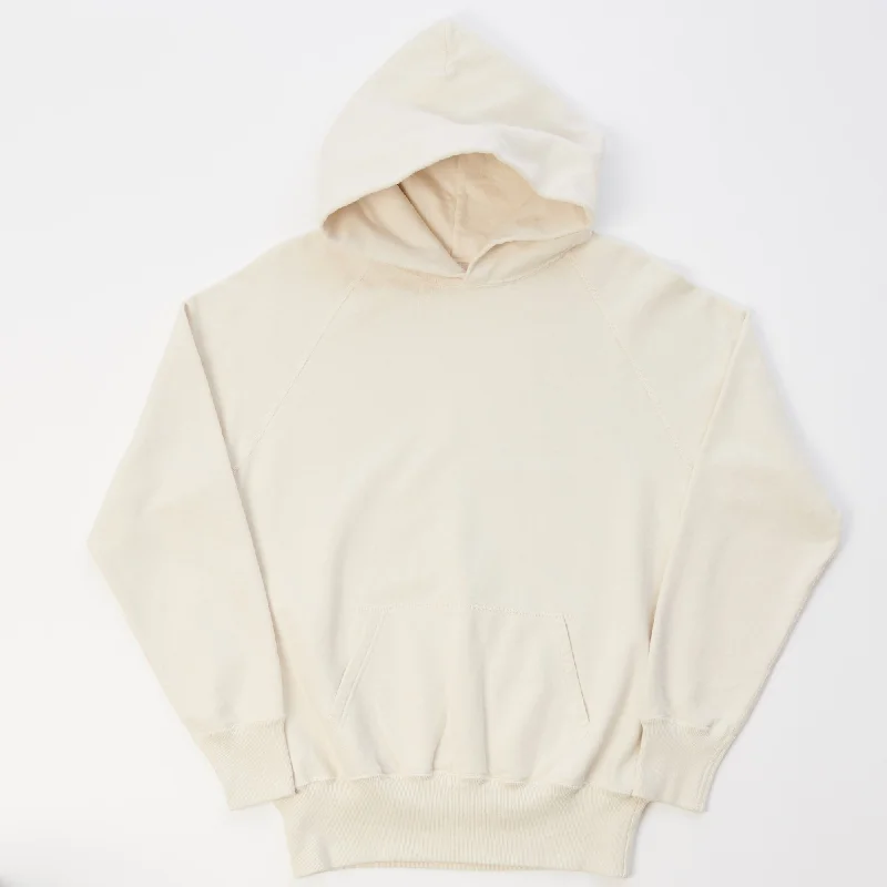 men's-hoodie-with-cloud-graphic-Warehouse & Co 462 Plain Hooded Sweatshirt - Cream