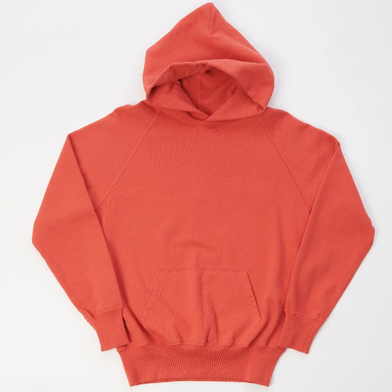 men's-hoodie-in-plaza-green-Warehouse & Co 462 Plain Hooded Sweatshirt - Faded Red