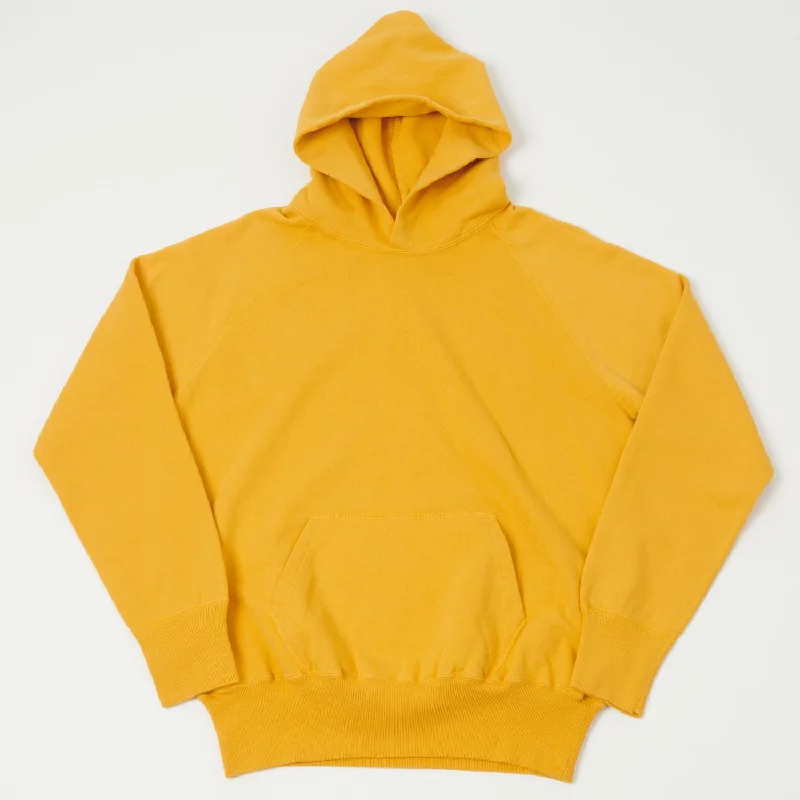 men's-hoodie-with-sleeve-crest-Warehouse & Co 462 Plain Hooded Sweatshirt - Yellow