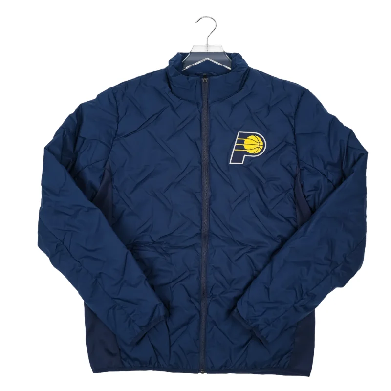 men's-hoodie-with-cloud-graphic-Adult Indiana Pacers Final Score Full-Zip Quilted Jacket in Navy by G-III