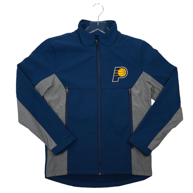 men's-hoodie-in-avenue-green-Adult Indiana Pacers Team Player Full-Zip Soft Shell Jacket in Navy by G-III