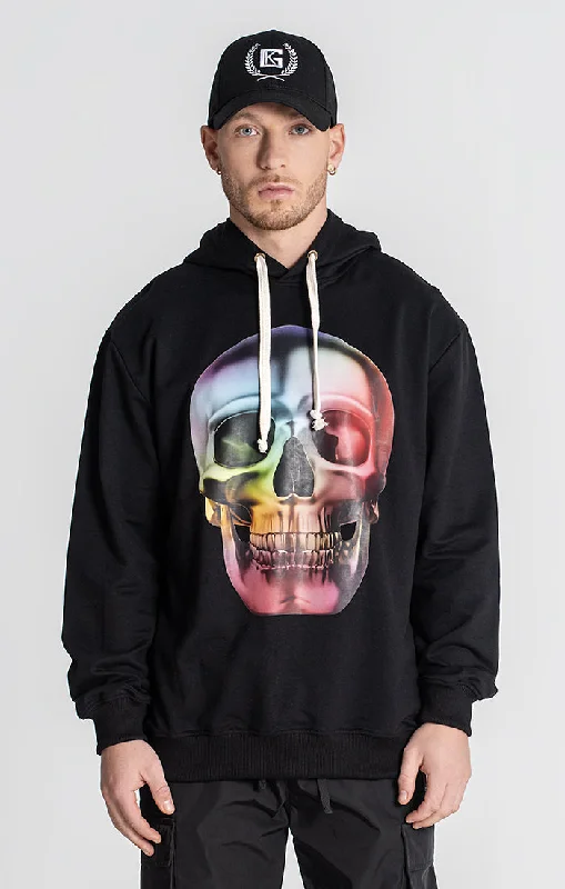 men's-hoodie-with-icy-graphic-Black Alien Hoodie