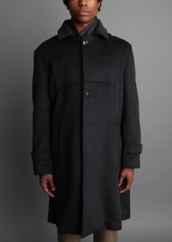 Men's rain jackets-Black Loden Jacket