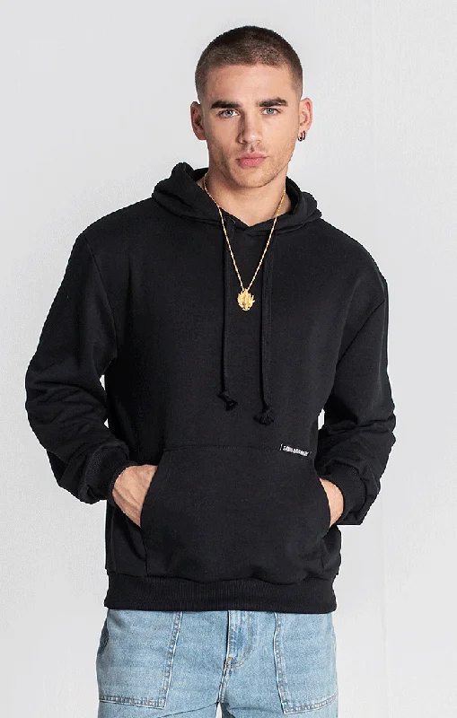 men's-hoodie-for-snow-sledding-Black Time Hoodie