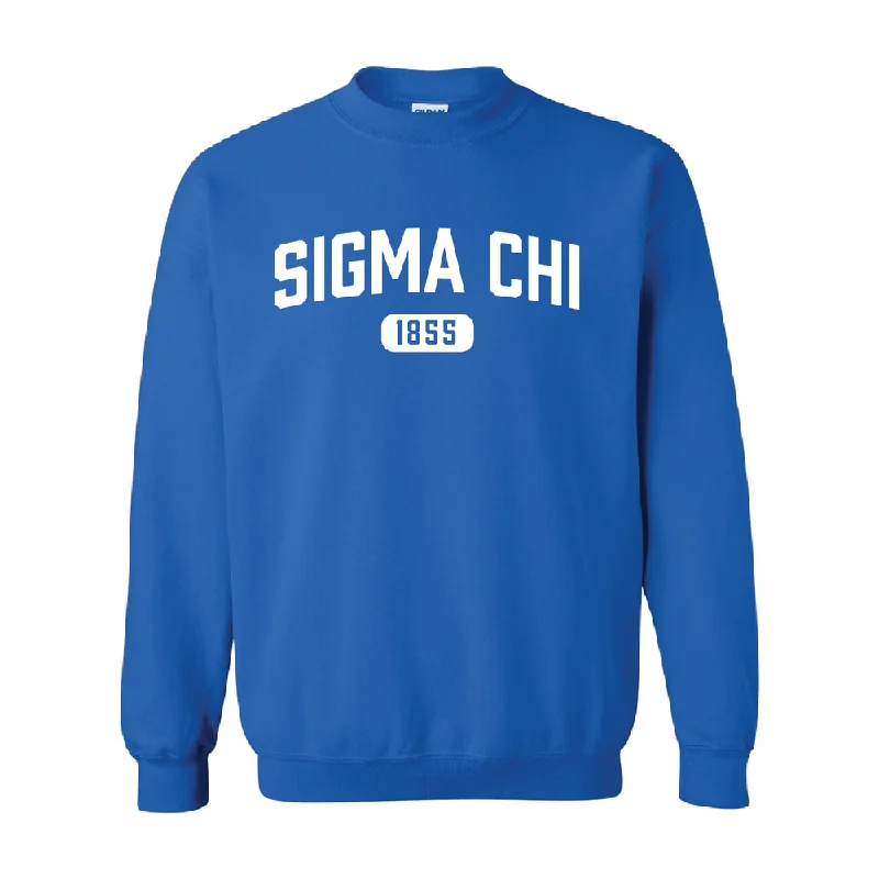 men's-hoodie-for-snow-racing-Sigma Chi Collegiate Crewneck in Royal