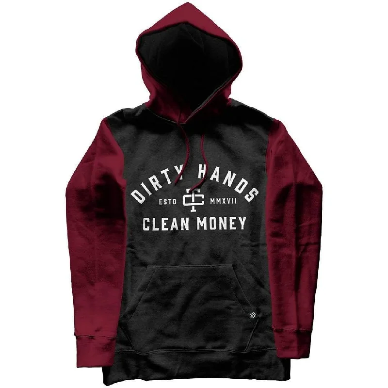 men's-hoodie-for-arctic-trips-DHCM Hoodie: Charcoal/Burgundy