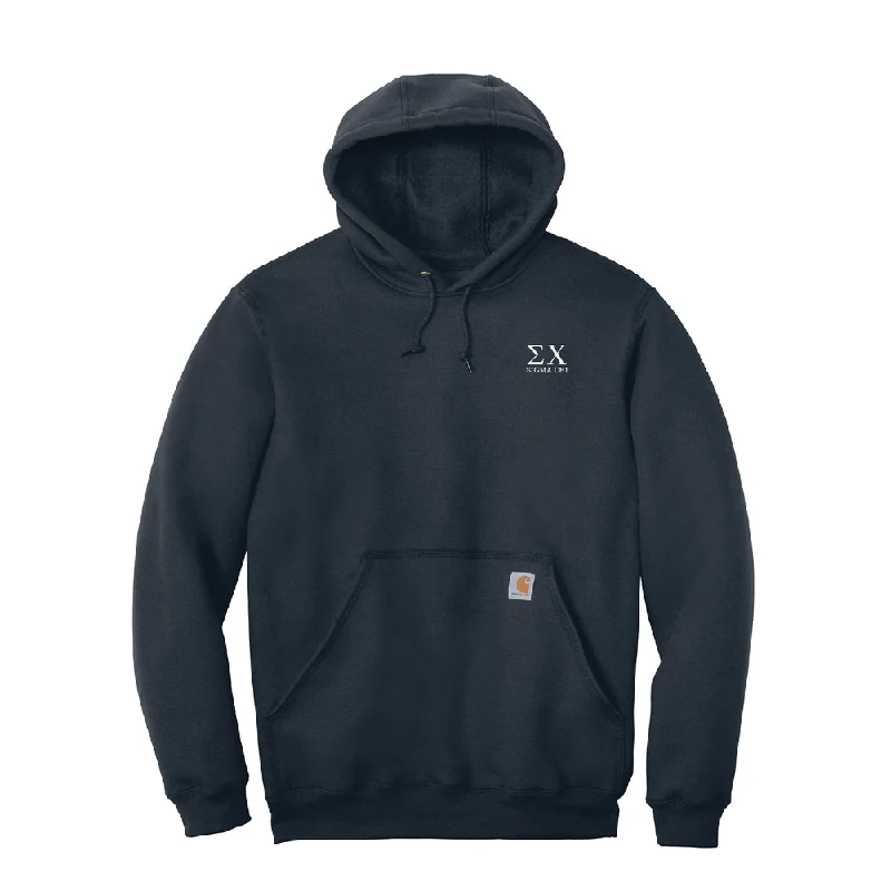 men's-hoodie-with-back-peak-Sigma Chi Embroidered Carhartt Hoodie