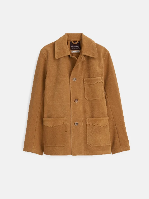 Men's quilted jackets-Owen Barry x Alex Mill Work Jacket in Suede