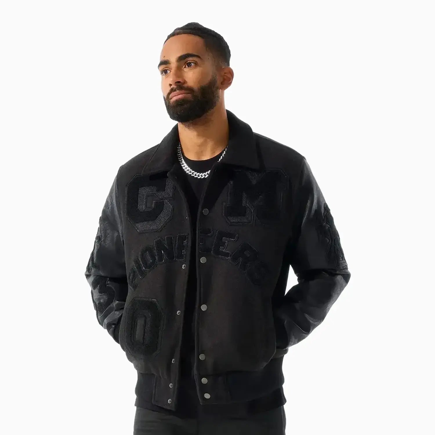 Men's premium jackets-Men's Pioneers Varsity Jacket