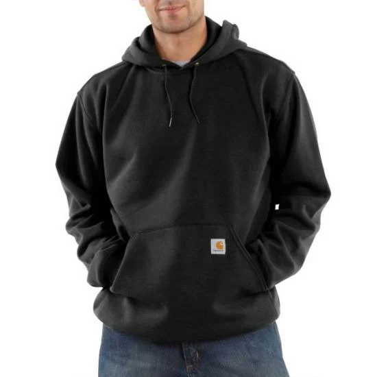 men's-hoodie-with-gust-design-K121 Loose Fit Midweight Hoodie - Black