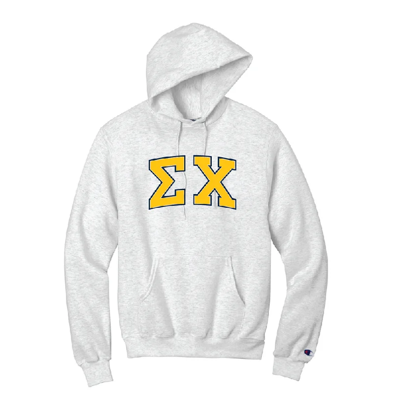 men's-hoodie-with-hail-graphic-Sigma Chi Letters Hoodie (Grey)