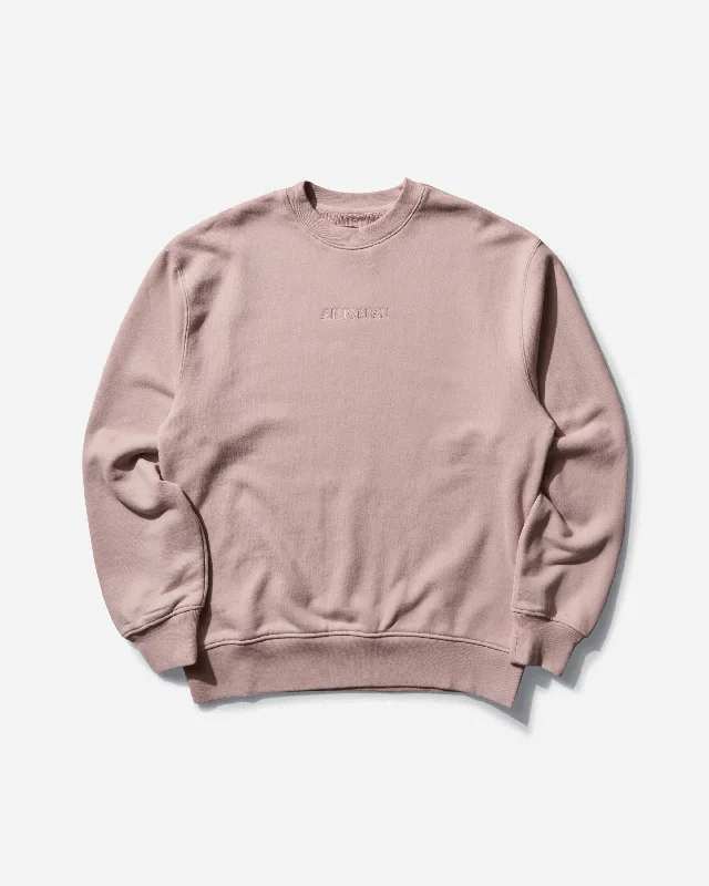 men's-hoodie-with-hood-ravine-Men's Air Jordan Wordmark Fleece Crewneck Sweatshirt Pink Oxford