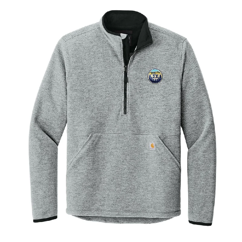 men's-hoodie-in-summit-white-OUTDOORS COLLECTION: Sigma Chi 1/2-Zip Fleece Jacket by Carhartt