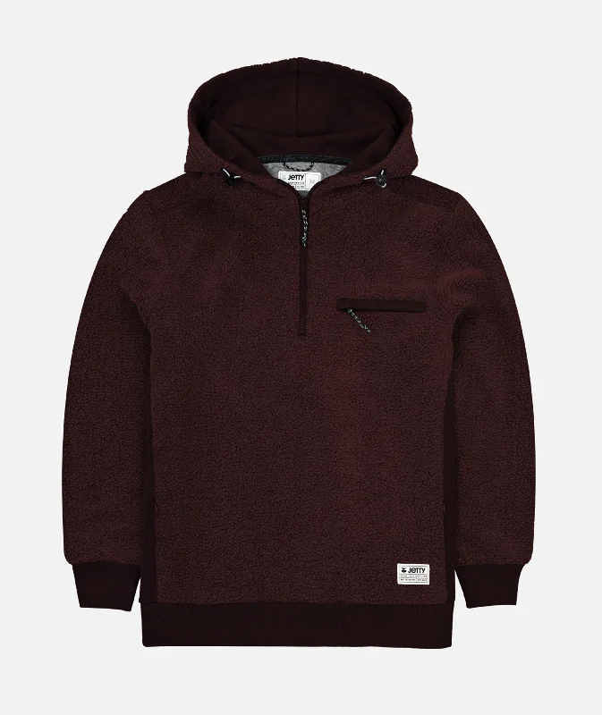 Men's windproof winter jackets-Port Sherpa Hooded Jacket - Oxblood