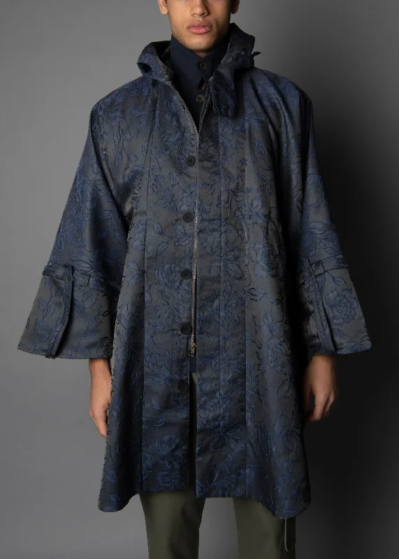 Men's classic rain jackets-Stellar Nation Brocade Poncho