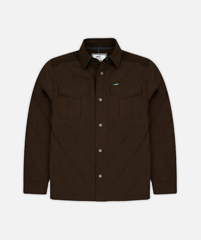 Men's casual rain jackets-The Dogwood Quilted Jacket - Tobacco