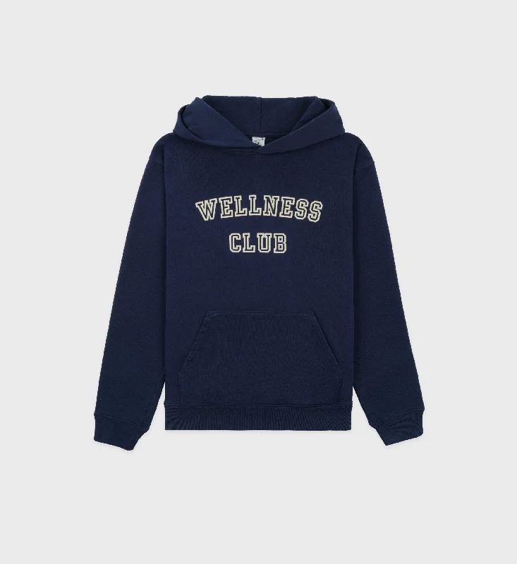 men's-hoodie-with-back-curve-Wellness Club Flocked Hoodie - Navy/Cream