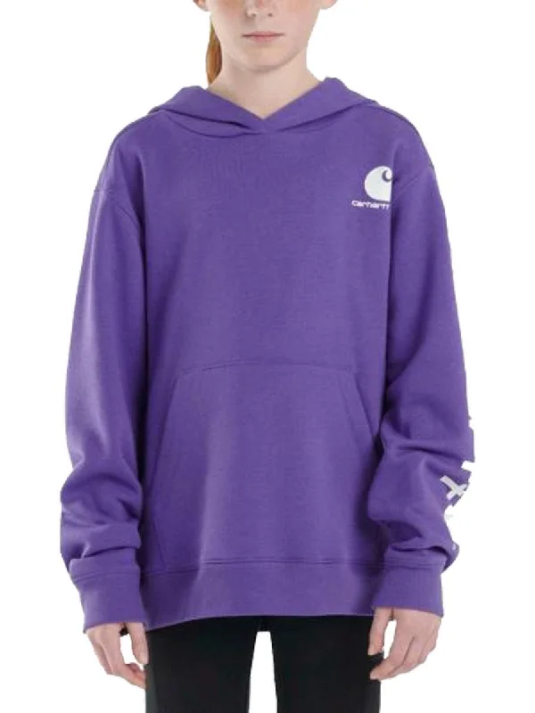 men's-hoodie-with-sleeve-mound-Youth Logo Graphic Hoodie - Violet