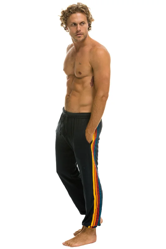 Men's short-sleeve bold rich-sporty-fierce-print top-5 STRIPE SWEATPANTS - CHARCOAL