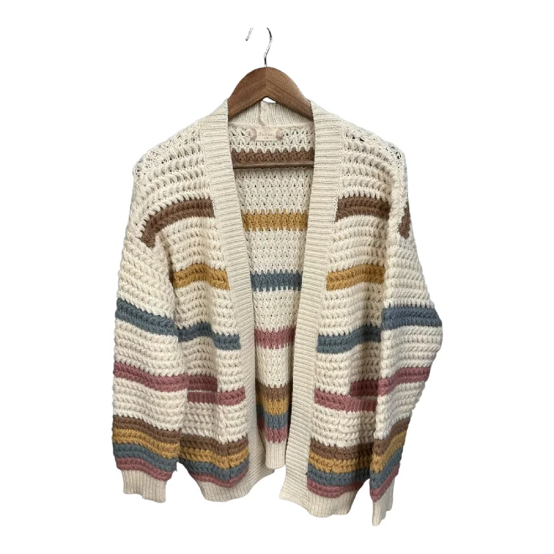 Men's short-sleeve casual bold-old-walnut top-Cardigan By Altard State In Striped Pattern, Size: M