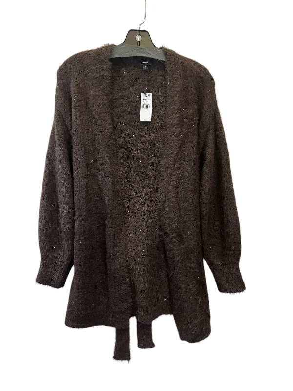 Men's short-sleeve classic muted-fresh-cool-stone shirt-Cardigan By Express In Brown, Size: Xs