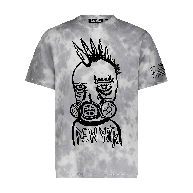 Men's short-sleeve breathable alpaca tee-GAS MASK TEE GREY