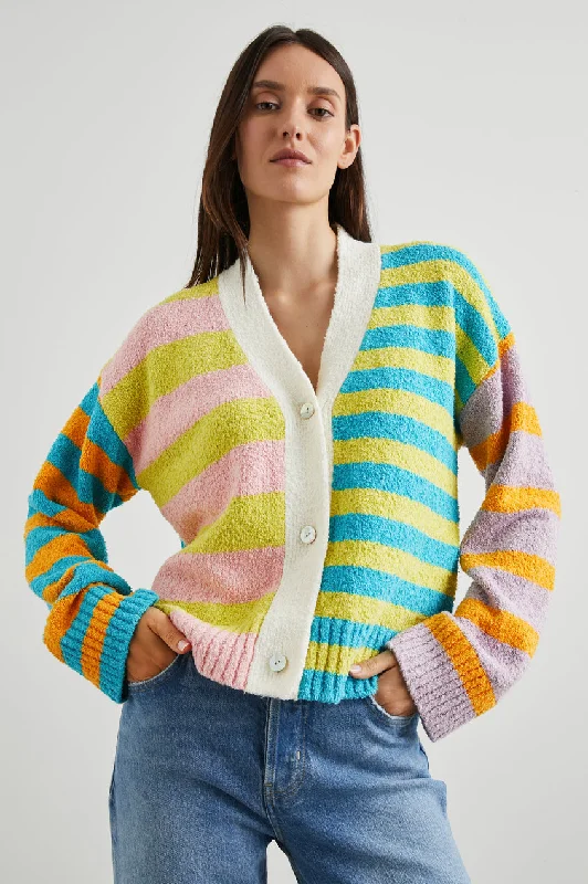 Geneva Cardigan in Mixed Stripe