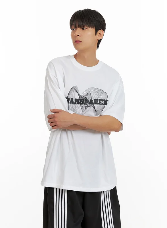 Men's short-sleeve sleek pearl shirt-Men's Graphic T-Shirt IU419