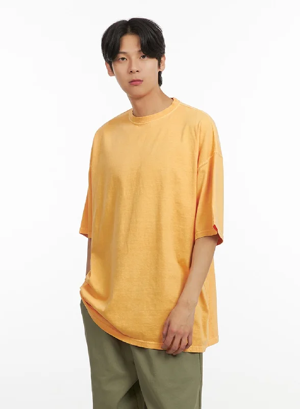 Men's short-sleeve lightweight elastic shirt-Men's Oversized T-Shirt IU405