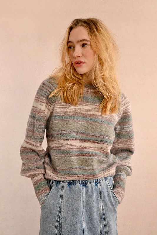 Ombre Crewneck Sweater in Pink Vintage