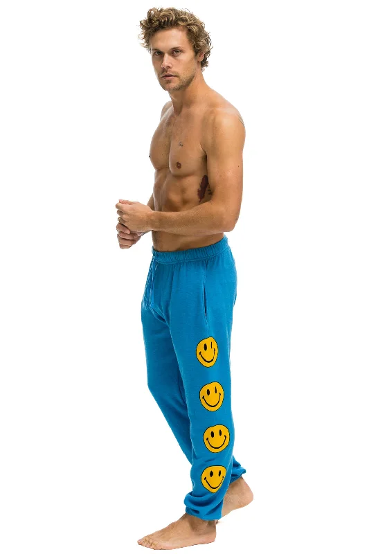 Men's short-sleeve stylish sleek-neutral-casual-bold-shredding top-SMILEY 2 MENS SWEATPANTS - OCEAN