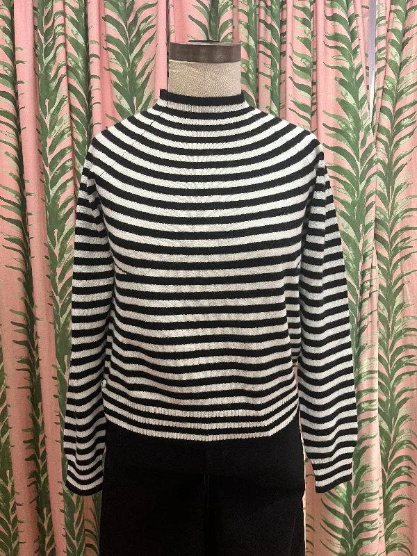 Vary Stripe Crew Sweater in Black/Cream