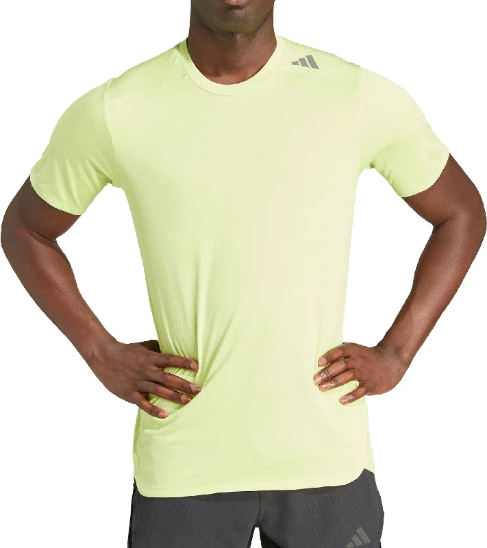 Men's short-sleeve soft trendy-bright-slim-azure tee-adidas Designed 4 Training Short Sleeve Mens Training Top - Green