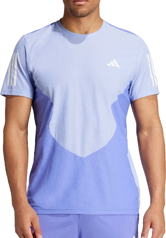 Men's short-sleeve stylish sleek-fit-frost shirt-adidas Own The Run Short Sleeve Mens Running Top - Blue