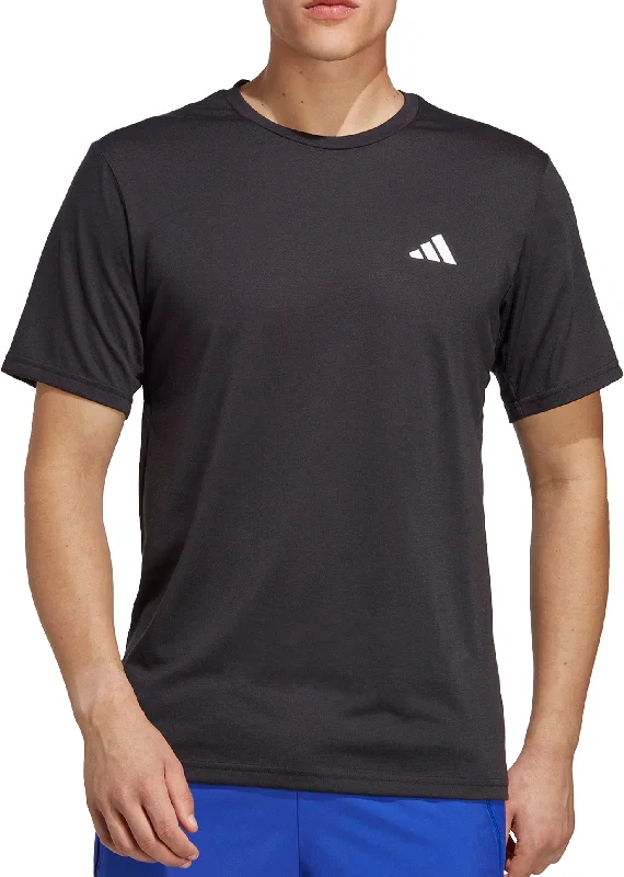 Men's short-sleeve sporty perforated top-adidas Train Essentials Comfort Short Sleeve Mens Training Top - Black