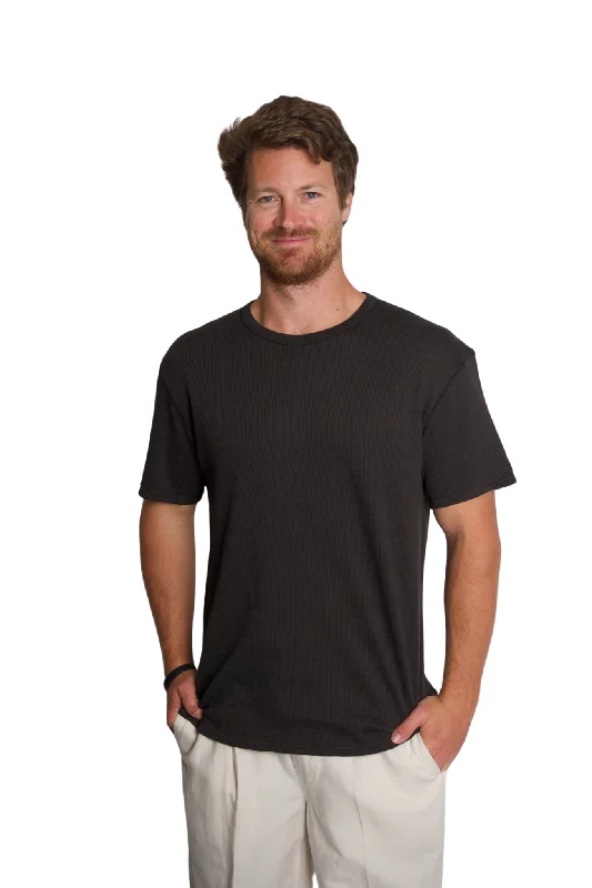 Men's short-sleeve casual bold-shredding top-Box Knit T-Shirt