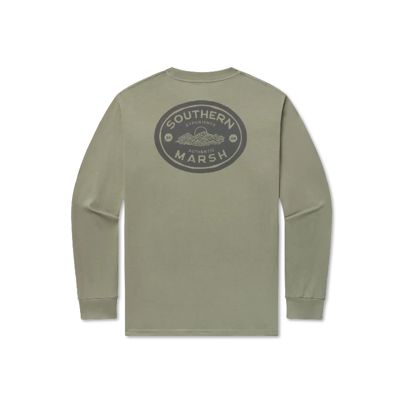 Men's short-sleeve warm stylish-sleek-neutral-wide-chevron shirt-Branding - Mountain Medallion - Long Sleeve