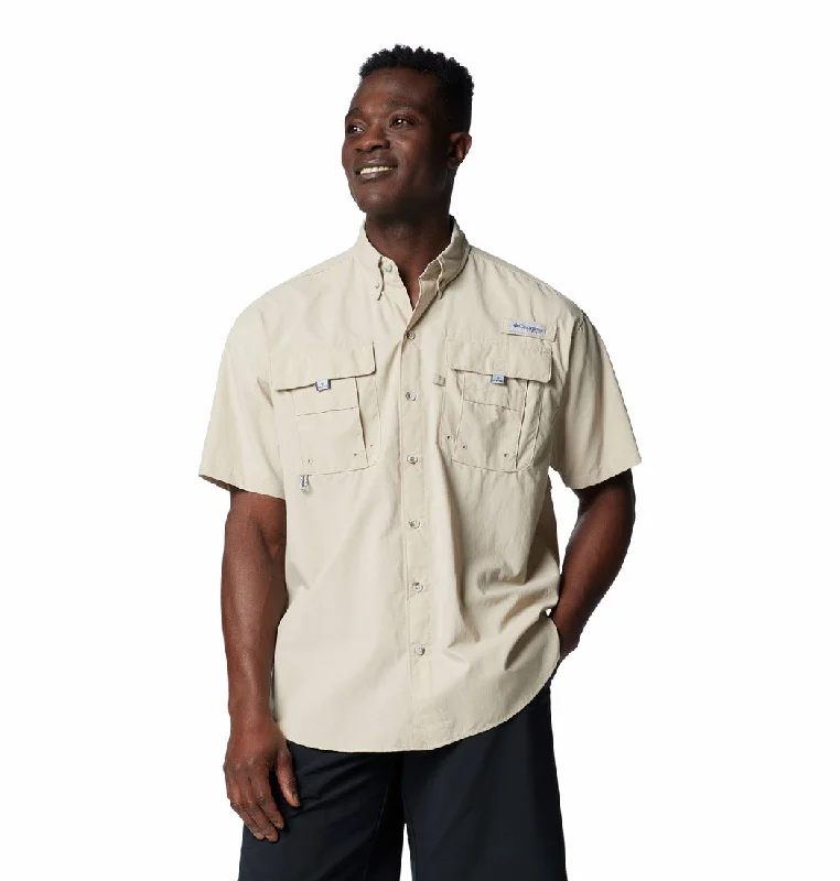 Men's short-sleeve sleek neutral-sheen-silk top-Columbia PFG Bahama II Short Sleeve Button Up - Mens