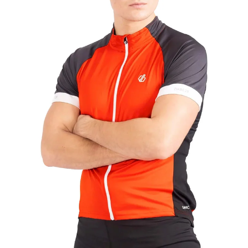 Men's short-sleeve bright rugby top-Dare2B Protraction Short Sleeve Mens Cycling Jersey - Orange