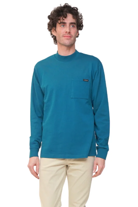 Men's short-sleeve bright deep-thick-canvas top-Dekalb Mockneck Tee