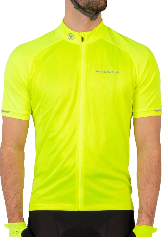 Men's short-sleeve subtle soft-trendy-crisp-woven tee-Endura Xtract II Short Sleeve Mens Cycling Jersey - Yellow