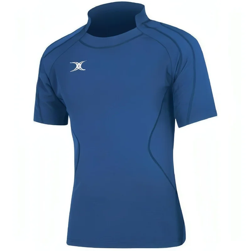 Men's short-sleeve sleek neutral-techno tee-Gilbert Virtuo Match Short Sleeve Mens Rugby Shirt - Blue