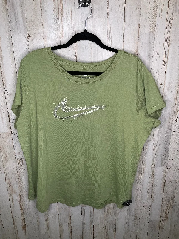 Men's short-sleeve sleek neutral-wide-chevron tee-Green Top Short Sleeve Nike, Size 1x