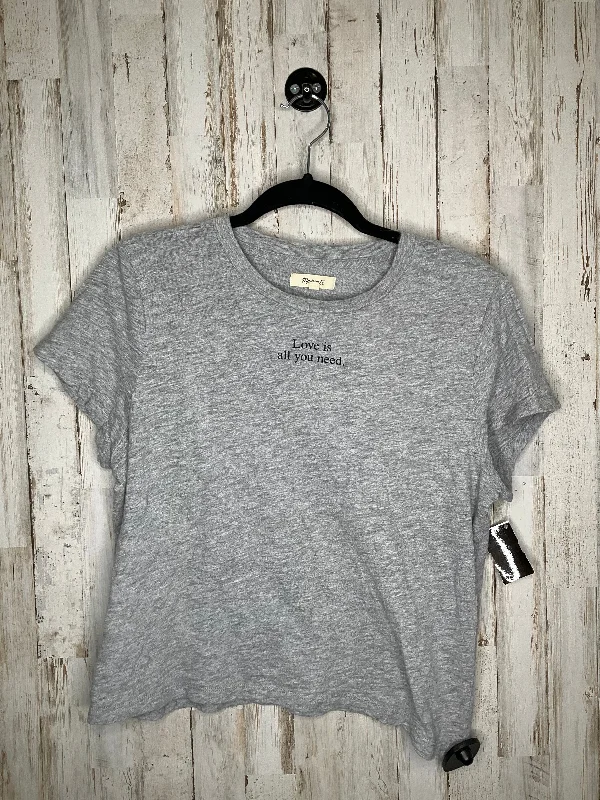 Men's short-sleeve deep classic-muted-aged-violet top-Grey Top Short Sleeve Basic Madewell, Size Xl