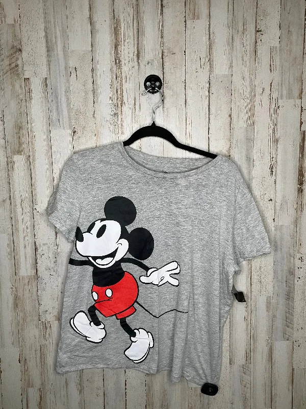 Men's short-sleeve urban warm-stylish-crisp-gray top-Grey Top Short Sleeve Disney Store, Size Xl