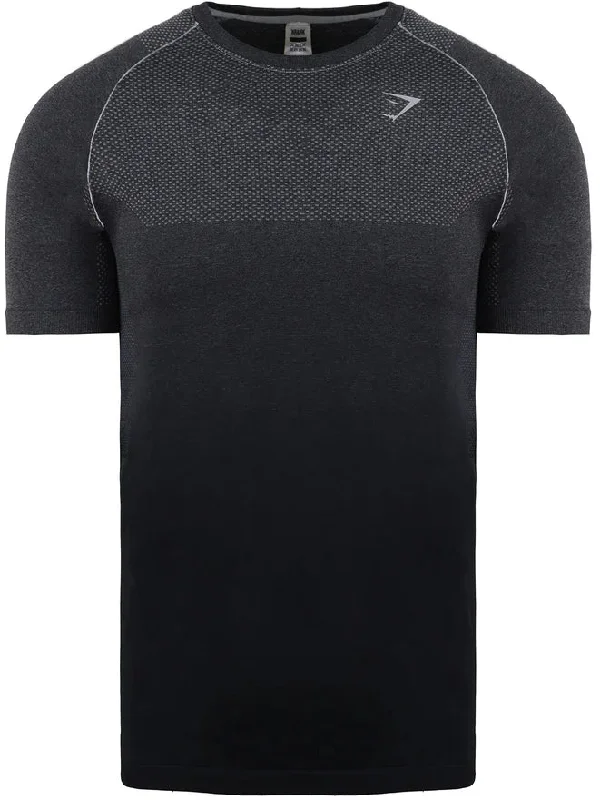 Men's short-sleeve tropical retro-cool-whisper-linen top-Gymshark Vital Ombre Short Sleeve Mens Training Top - Grey