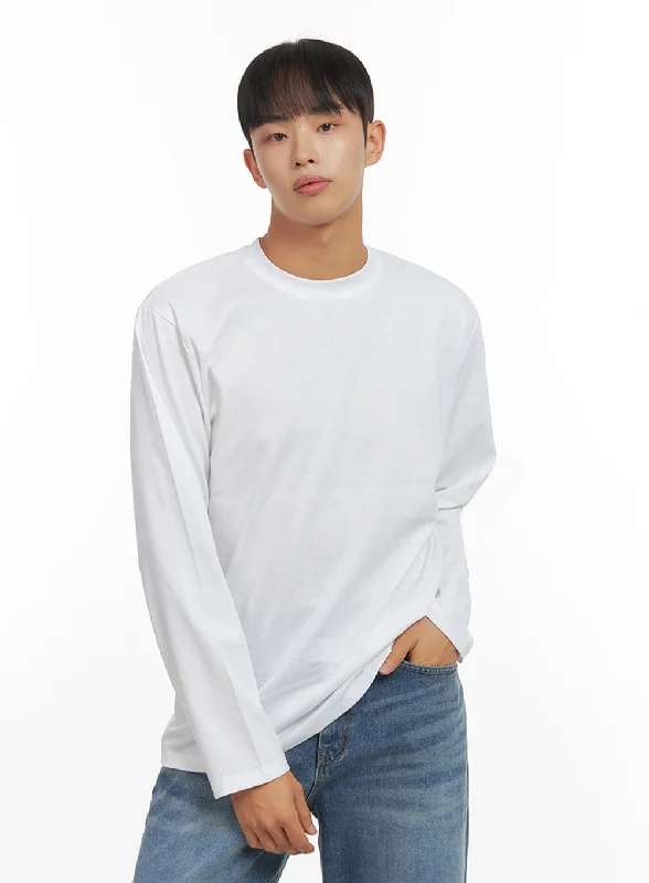 Men's short-sleeve breathable alpaca tee-Men's Basic Long Sleeve T-Shirt IO420