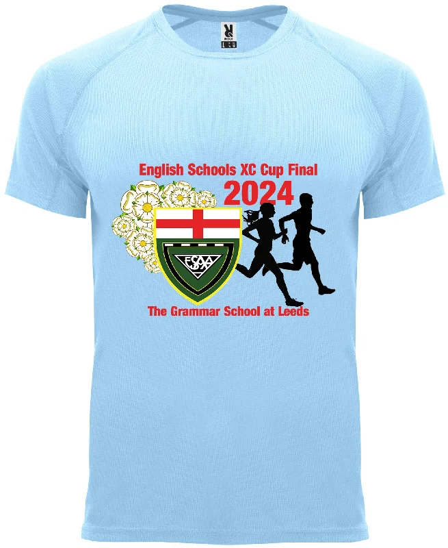 Men's short-sleeve loose chevron top-More Mile ESAA Leeds XC Final 2024 Short Sleeve Running Top - Light Blue