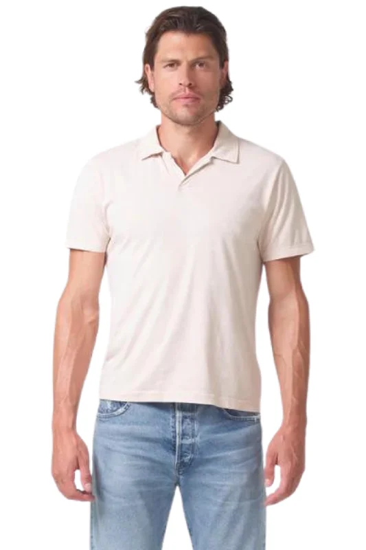 Men's short-sleeve trendy bright-pure-indigo top-Neil Polo in Rose Quartz