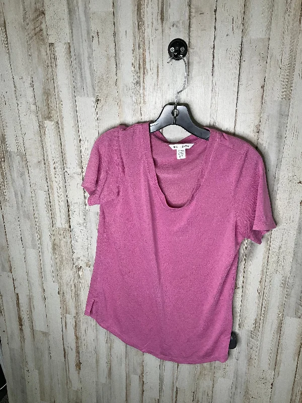 Men's short-sleeve neutral casual-new-elastic top-Pink Athletic Top Short Sleeve Athleta, Size S